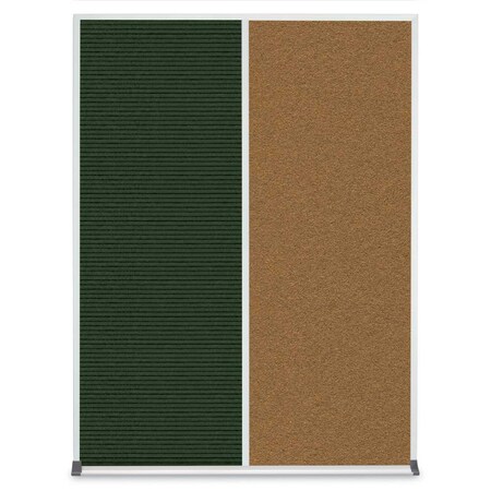United Visual Products Double Door Radius Plus Corkboard, 48"X UV8003PLUS-GOLD-CINNABA
